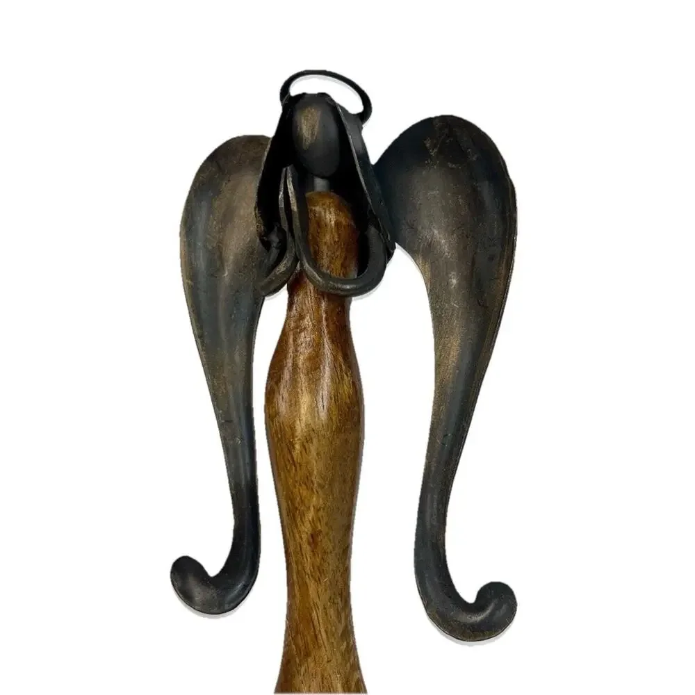 Pier 1 Imports Angel Stocking Hanger Holder Wood Metal Christmas Holiday
